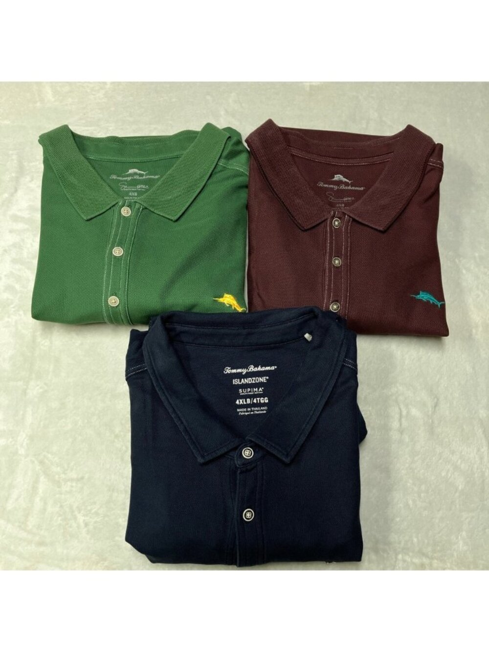 Lot of 3 Tommy Bahama Polo Shirt‎ Emfielder Supima Cotton Pique Mens 4XB